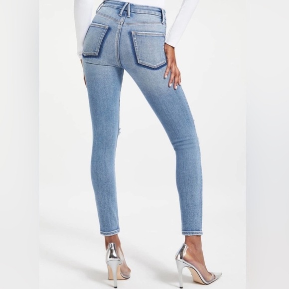 NWT Good American Good Legs Distressed High-Rise Skinny Jeans Shadow Pocket 2/26 - Picture 2 of 14